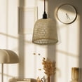 thumbnail image 3 of BRIGHTFUFU 1Pack Boho Style Lamp Shade Light Brown Bamboo Lightweight Rattan Design, 3 of 5