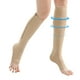 thumbnail image 4 of 1 par de medias de compresión con cremallera hasta media pantorrilla, mallas delgadas, calcetines elásticos con punta abierta (color de piel XXL), 4 of 12