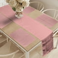 thumbnail image 2 of Ambesonne Checkered Table Runner & Placemats, Traditional Gingham, Placemat 4 pcs + Runner 14"x90", Coral White, 2 of 2
