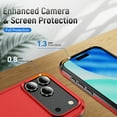 thumbnail image 6 of Dteck Case for iPhone 17 Pro 6.3 Inch, Heavy Duty Shockproof Rugged Phone Cover with Lanyard, Tempered Glass Screen Protector and Camera Lens Cover,Red, 6 of 9