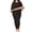 Black, variant on Women's Plus Size Underwear Set Fleece Lined Base Layer Shirts and Leggings Casual Warm Winter Cold Weather Ski Snow Thermal Set