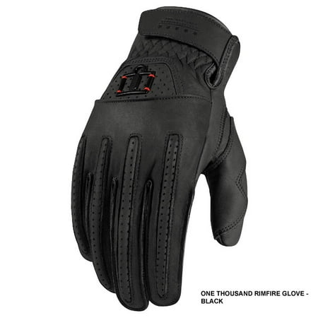 Icon Street Gear - Icon 1000 Rimfire Leather Street Gloves Black