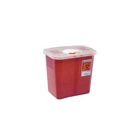 Qts No Lid Multi-purpose sharps container with clear hinged lid 2 gallon part no. 8990sa (1/ea) ()