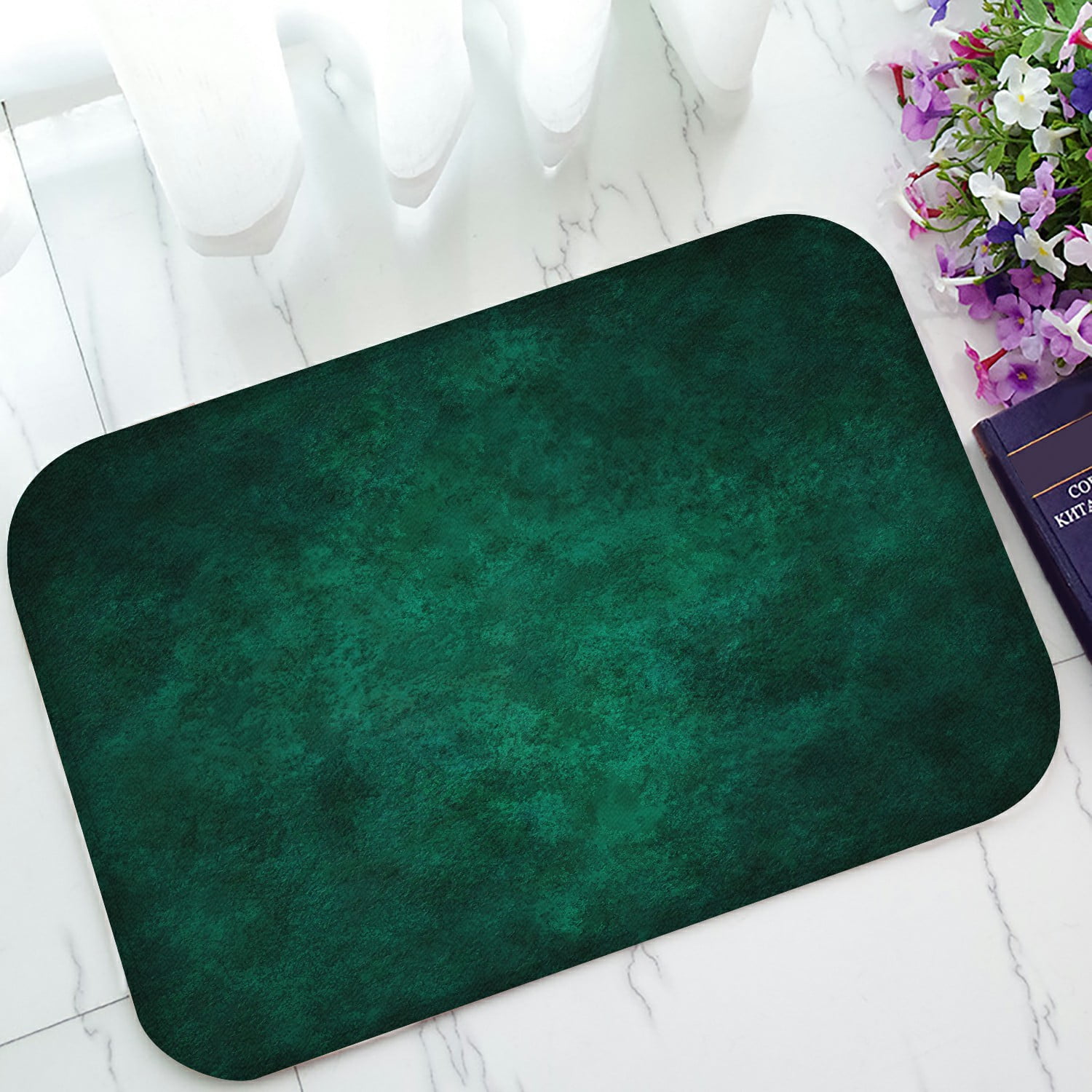 ECZJNT Shaded Deep Teal Plaster Doormat Bath Mat Rug Entrance