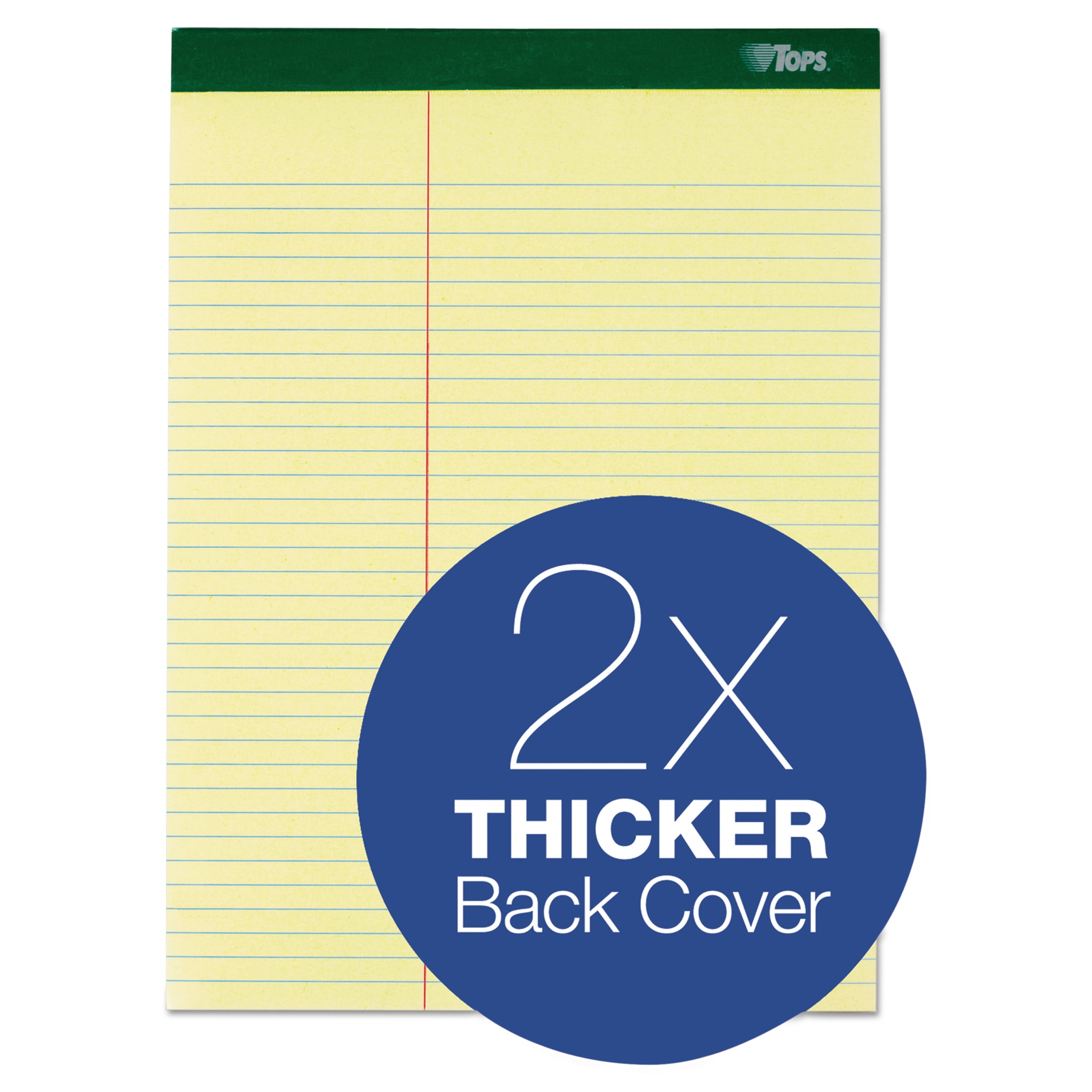 Tops Letr-trim Perforated Law-ruled Writing Pad - 100 Sheet - 16 Lb - 8.50" X 11.75" - 6 / Pack - Canary Paper (TOP63396)