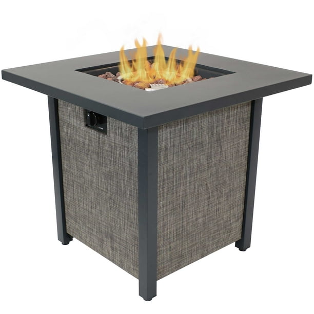 Sunnydaze Kleifar Metal Propane Fire, Modern Fire Pit Table Propane