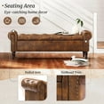 thumbnail image 3 of Dycanpo 62" Storage Ottoman Bench with Arms, Faux Leather Upholstered, End of Bed Bench for Bedroom, Brown, 3 of 7