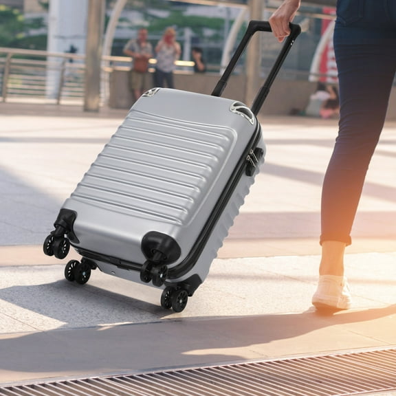 Terby 20” Unisex Hardside Spinner Luggage, Silver