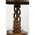 thumbnail image 4 of Jofran Global Archive Solid Mango Wood Hand Carved Pedestal Dining Table, 30''L x 30''W x 30''H, Brown (Set of 2), 4 of 5
