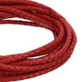 thumbnail image 3 of Uxcell 3.3 Yards Bolo Tie Cord 3mm Diameter Round Braided Leather Strip 3 Meters Long for Bracelet Necklace Beading, Dark Red, 3 of 7