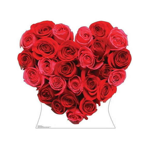 Red Roses Heart Cardboard Cutout