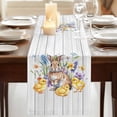 thumbnail image 3 of Table Runners 120 Inches Long Dress Scarves, Bunny Easter Farmhouse Coffee/Dining/Kitchen Table Runner for Living Room, Spring Floral Elegant Pastoral Wooden 13x120 Inch, 3 of 9