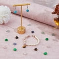 thumbnail image 6 of 48Pcs 6 Styles Natural Heart Stone Charms Love Pendants Colorful Gemstone Charm Smooth Stone Dangle Charms Tiger Eye Charms with Brass Loops for Jewelry Making, 6 of 7