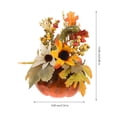 thumbnail image 3 of FELTECHELECTR 1 pieza de girasol artificial para Halloween, hoja de arce, decoración de calabaza para fotografía, accesorios decorativos para el hogar otoñal (QJ703 girasol verde curvo, melón), 3 of 5