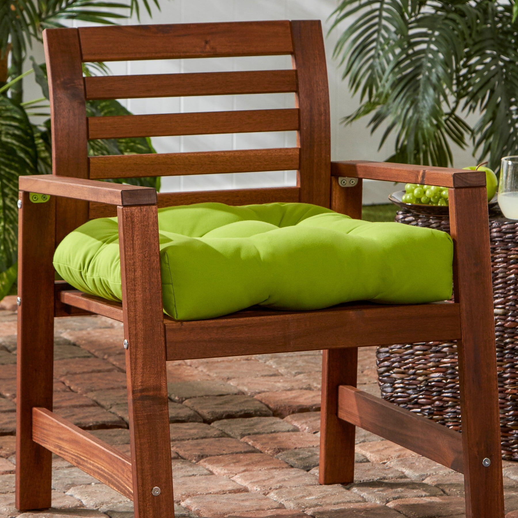 Jordan Manufacturing Outdoor Patio Tufted Wicker Chair Cushion With Greendale Home Fashions Outdoor 20 Sunbrella Fabric Chair Cushion