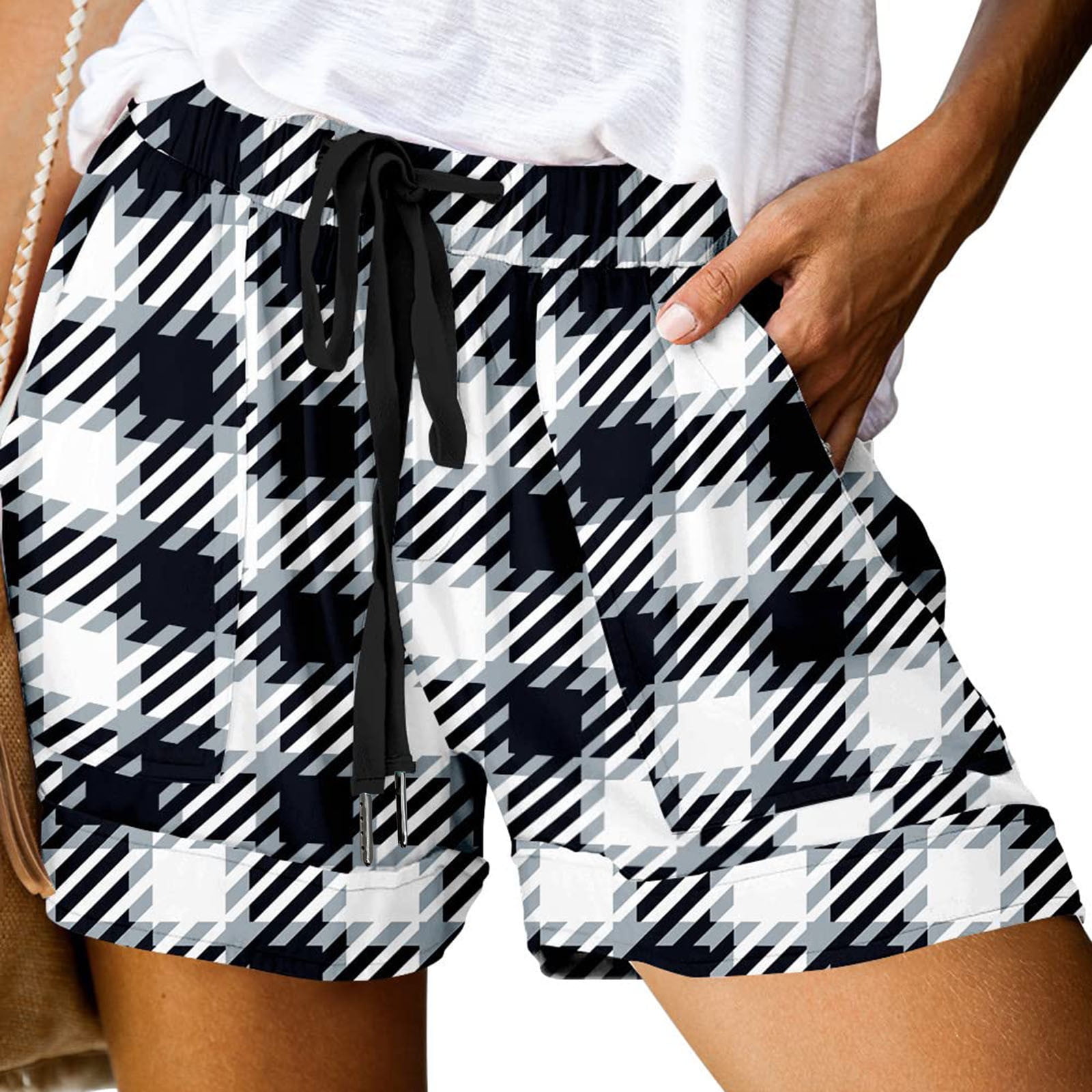 Short D'hiver Pour Femme En Polaire - Taille élastique Avec Cordon - Poches Latérales - Couleur Kaki - Confort Sport Décontracté - 11
