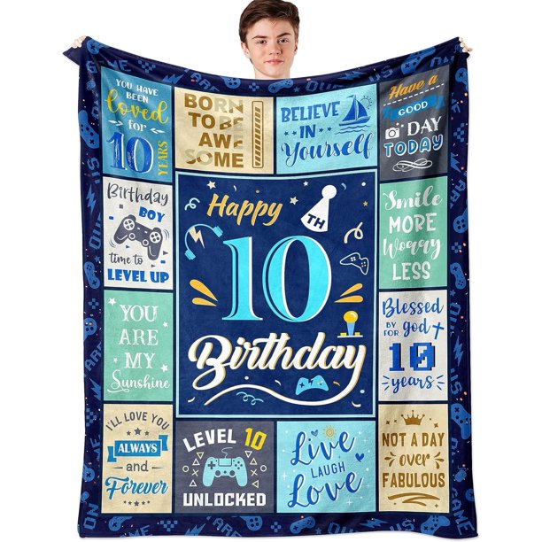 LHSHID Gifts for 10 Year Old Boys 10 Year Old Boy Gift Ideas Birthday Gifts for 10 Year Old Boys 10 Year Old Boy Gifts 10th Birthday Decorations for Boys 10 Yr Old Boy Birthday Gift Blanket 50x60in