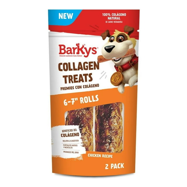 Botana para Perro Barkys Collagen Treats Rollitos con Colágeno Sabor Pollo 2 Pzas