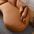 thumbnail image 4 of Kevinplus Modern Sectional curved Sofa Couch for Living Room,Upholstered 5-Seat Sofa Couch Eco-leather Couch Set for Apartment Office,Orange, 4 of 15