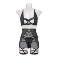 thumbnail image 4 of Gibobby Conjunto de lencería Conjunto de Liguero con Sujetador de Encaje, Lencería Elegante y Exquisita para Mujer para Noche de Bodas, Luna de Miel y Más(Negro, M), 4 of 4