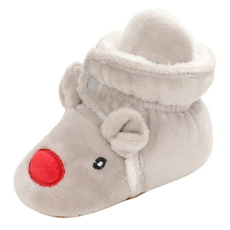 

Baby Shoes Christmas Cotton Boots Warm Cotton Shoes Soft Comfortable Warming Home Shoes Girls Sneakers Size 13