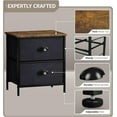 thumbnail image 7 of Sorbus Nightstand - 2 Drawer Fabric Dresser, Small Dressers for Bedroom, Storage Organizer Dresser for Home, Hallway, Office, College Dorm, Steel Frame, Rustic Wood Top, (Black), 7 of 7