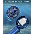 thumbnail image 3 of Portable Handheld Fan,Mini Portable Fan, 2000mAh Rechargeable USB Fan, 3 Speed Personal Small Desk Fan,Strong Airflow,Super Quiet, Pocket Fan with Carabiner for Girl Women Home Outdoor Indoor -Blue, 3 of 6