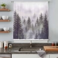 thumbnail image 5 of Green Forest Sheer Curtains 45 Inches Long, Vintage Rustic Pine Trees Nature Landscape Light Filering Curtains, Breathable Simi Curtain Privacy Drapes for Kitchen Bathroom Small Window Treatment, 5 of 9