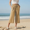 thumbnail image 2 of yillto Capri Pants for Women High Waisted Wide Leg Casual Lounge Pant Summer Capris with Pockets, 2 of 7