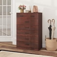 thumbnail image 2 of Gymax Commode à 7 Tiroirs Commode en Bois avec Poignées en Métal Rails de Guidage Espresso, 2 of 10