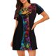 thumbnail image 1 of Fotbe Neon Psychedelic Giraffe Bata de Dormir para Mujer con Estampado, Camisón de Algodón de Manga Corta, Ropa de Dormir Casual, 1 of 6