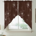 thumbnail image 2 of Brown Swag Valances for Windows, Kitchen Window Curtains Over Sink, Spring Flora Window Treatment Curtains for Living Room/Bedroom Curtains 2 Panel Sets 36"x45", 2 of 8