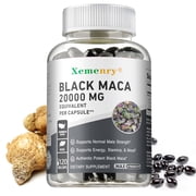 Black Maca 20000mg - Testosterone Booster, Muscle Health, Supports Desire Stamina - 120 Capsules