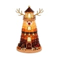 thumbnail image 3 of DIY Lighted Sea Glass-Style Lighthouse Kit, 3D Christmas Craft Kit for Adults with Warm LED Lights, Handmade Tabletop Holiday Decor for Mantel Shelf, Santa Snowman Reindeer Designs, 3 of 10
