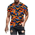 thumbnail image 1 of Chemises à Manches Longues pour Hommes Imprimé Col Rond T-Shirt, Mode Décontractée Manches Courtes Mélange Coton/lin, 1 of 9
