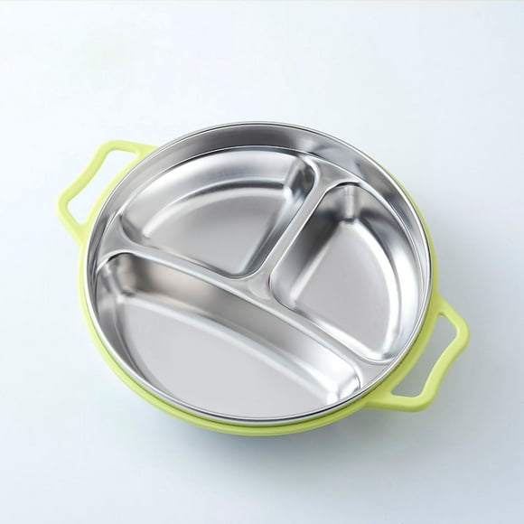 Plato de acero inoxidable, plato para niños Plato de acero inoxidable para niños Plato dividido con compartimentos Características mejoradas
