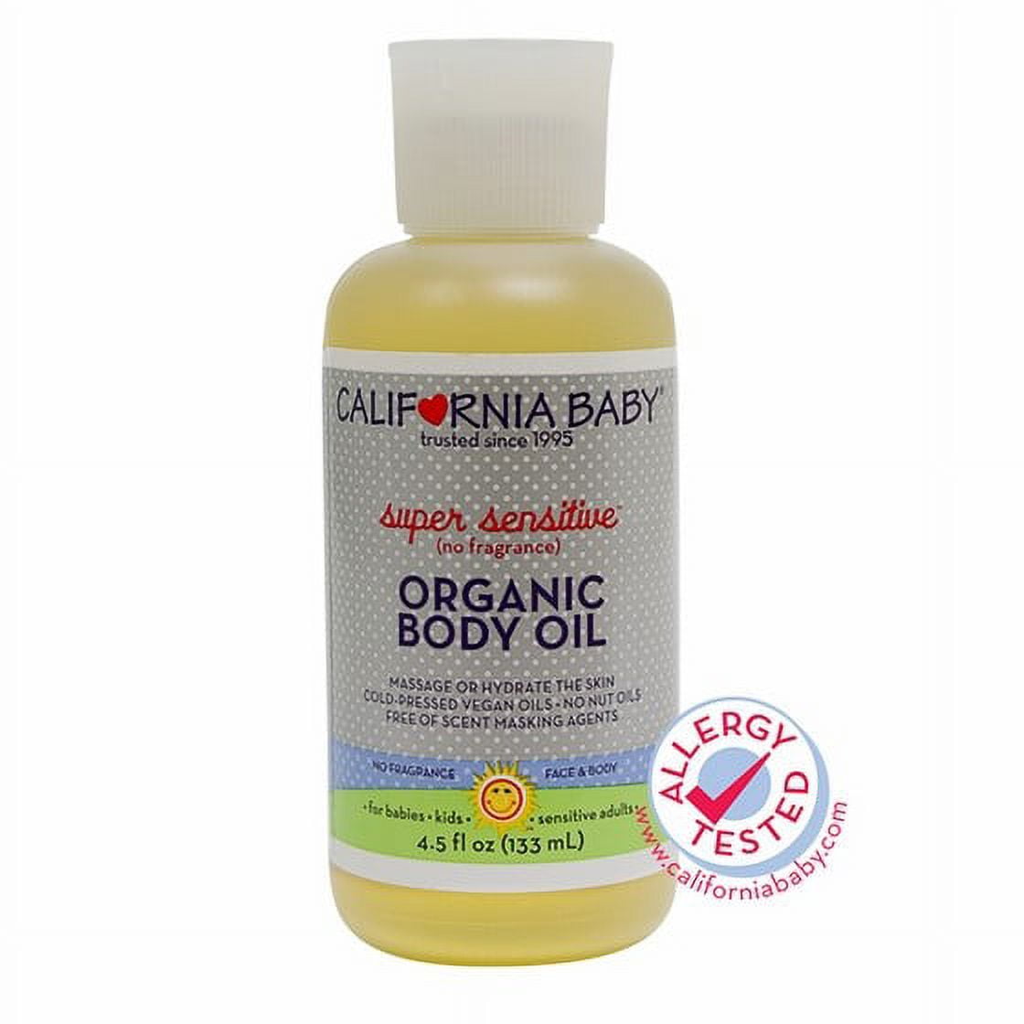 California Baby Body Oil, Super Sensitive, 4.5 Oz