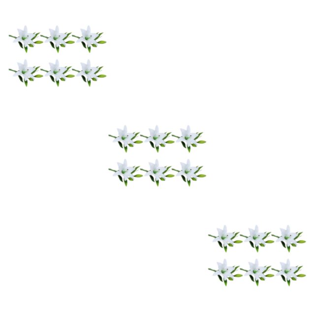 Guardoinrt 1/2/3 6 Pieces PVC Artificial Lilys Flower Simulation Reusable Washable Portable Living Room Fake Plant Flowers Ornament White 3PCS
