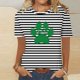 thumbnail image 4 of Camisetas Casuales de Mujer Nueva Moda Impresa Cuello Tripulado Manga Corta, Top Ligero para Diario Y Fiesta, 4 of 4