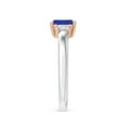 thumbnail image 3 of Angara Natural 0.6 Ct. Tanzanite with Diamond Classic Ring in 14K White & Rose Gold for Women (Ring Size: 6.5), 3 of 9