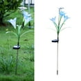 thumbnail image 4 of 2Pcs Solar Powered Lawn Light Multicolor Faux Silk Flower Driveway Deck Lawn Lamp for Outdoor, 4 of 7