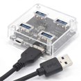 thumbnail image 1 of USB 3.0 Hub 4 Port Expansion Drive Free with Power Supply Interface 5Gbps High Speed Transmission with 50cm Data Cable, 1 of 5