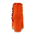 thumbnail image 5 of BLISSFUL STEP Valentine's Women's Ankle Boots Pointed Toe Zip-Up Block Heel Orange 8, 5 of 8