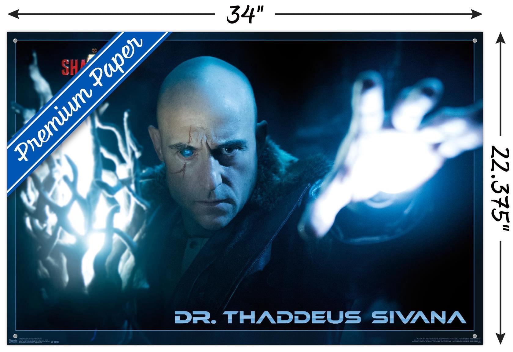 DC Comics Movie - Shazam - Dr. Sivana Wall Poster with Push Pins, 22.375" x 34"