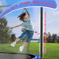 thumbnail image 3 of Fiziti Trampoline with Basketball Hoop & Enclosure, 2000lbs 12FT 14FT 16FT Trampoline for 6-8 Kids and Adults, Outdoor Backyard Trampoline with Light,Hose,Ladder, Socks, 3 of 11