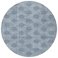 thumbnail image 4 of HomeRoots 622990 8 ft. Blue & Ivory Damask Washable Transitional Indoor & Outdoor Round Area Rug, 4 of 9