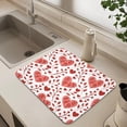 thumbnail image 6 of Dish Drying Mat, Valentine Doodle Hearts 19.5x12inch Absorbent Coffee Mat,Non-slip Rubber Backed,Easy Clean,Hide Stain Kitchen Pad for Kitchen Counter,Coffee Bar,Sink, 6 of 6