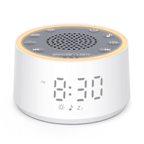 Dreamegg Sound Machine for Baby Adult Sleep, White Noise Alarm Clocks for Bedrooms Heavy Sleepers Travel, White