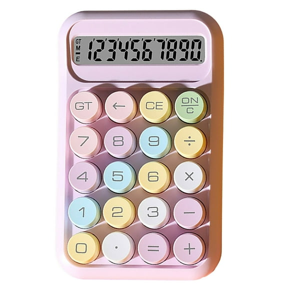 Typewriter Style Calculator Mechanical Calculator Retro Typewriter Style 10-digit Calculator with Lcd Display for School Office Round Button