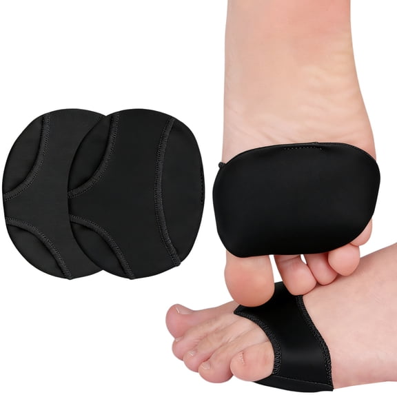 Metatarsal Pads,Bexikou Soft Gel Ball of Foot Cushion Relieve Ball of Foot Pain Gel Sleeves Cushions Pad Fabric Soft Socks for for Supports Feet Pain Relief Gel Pads for Men Women(Black)